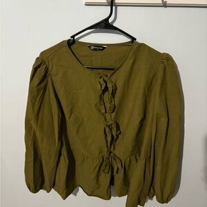 Pretty Garden XL Olive Green Women's Top